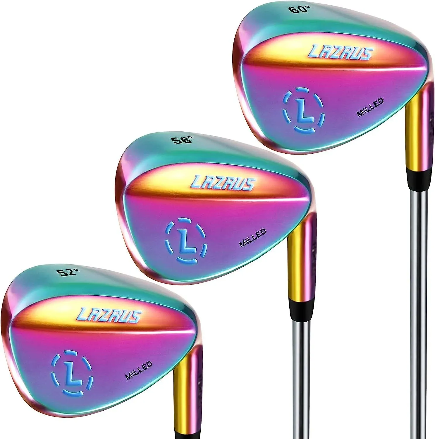 LAZRUS Premium Forged Golf Wedge Set for Men - 52 56 60 Degree Golf Wedges + Milled Face for More Spin - Great Golf Gift