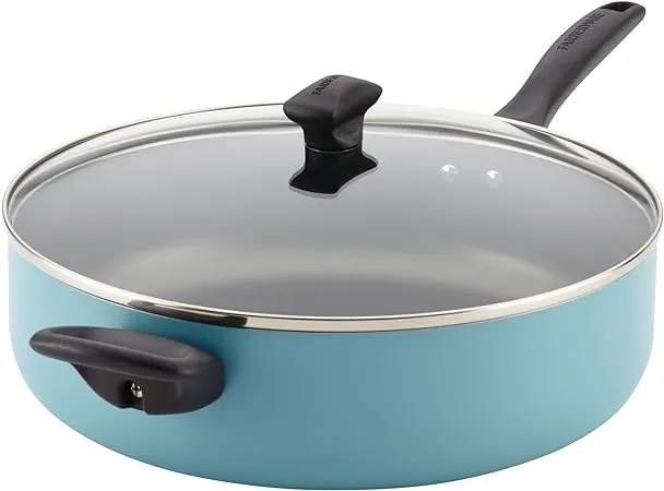 Farberware Dishwasher Safe Nonstick Jumbo Cooker/Saute Pan with Helper Handle - 6 Quart, Black