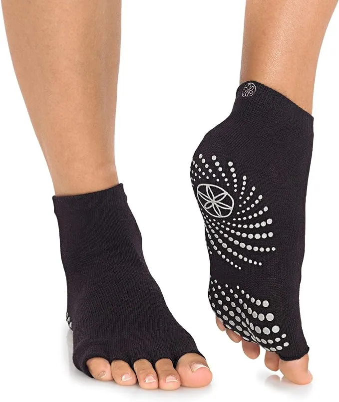 Gaiam Yoga Socks - Toeless Grippy Non Slip Sticky Grip Accessories for