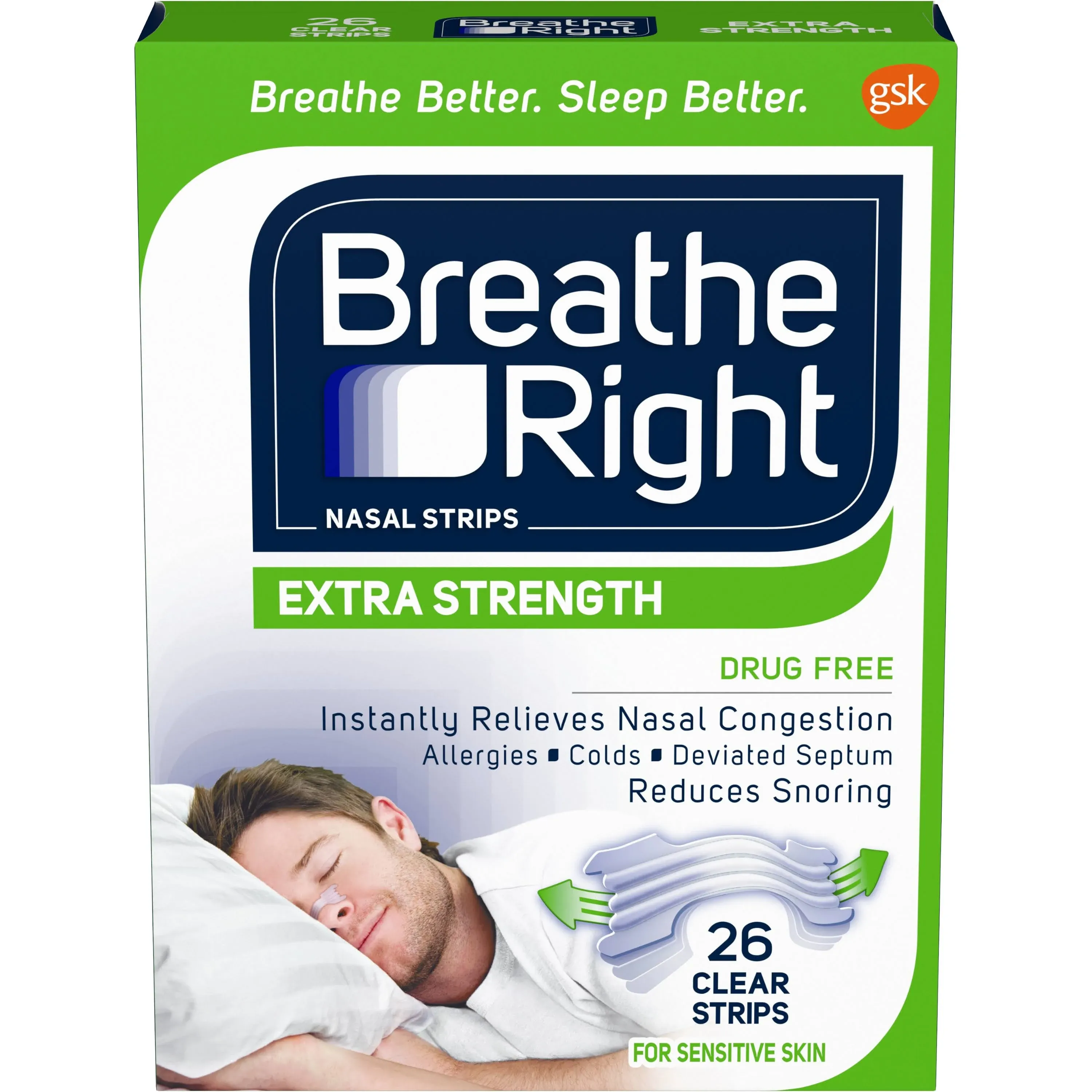 Breathe Right Extra Clear Nasal Strips - 26 Count