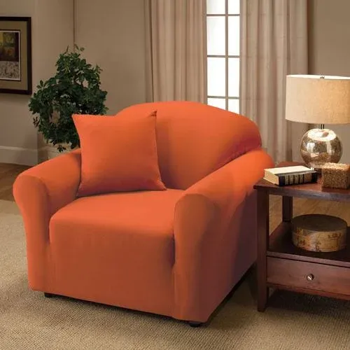 Madison JER-SOFA-TA Stretch Jersey Sofa Slipcover; Tangerine