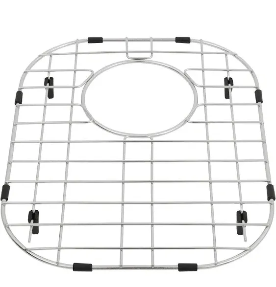 Sink Protectors for Kitchen Sink, Sink Grids 13" x 16" Big Kitchen Sink Grate, 11 1/4” x 14 1/2” Small Kitchen Sink Grid with Rear Drain for Single Sink Bowl, Sink Bottom Grid, 2 Pack