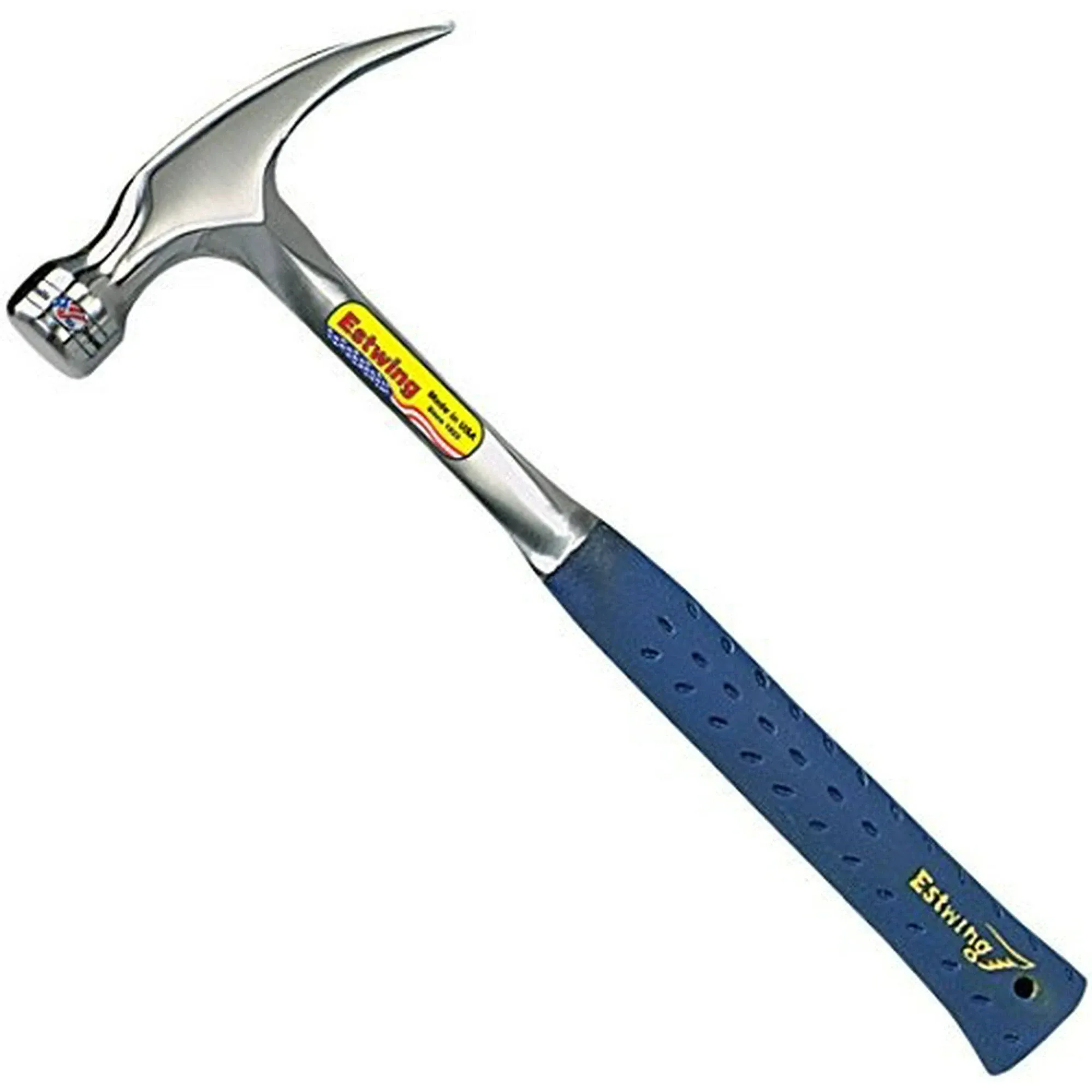 Estwing Hammer - 16 oz Straight Rip Claw with Smooth Face & Shock Reduction Grip - E3-16S