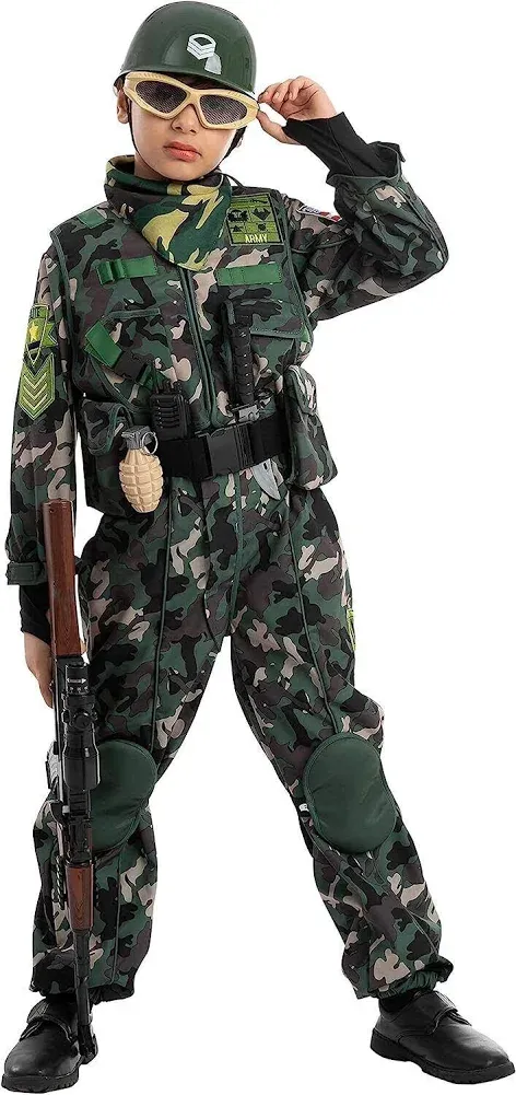 Syncfuns Camo Trooper Costume Outfit for kids, Halloween Dress Up