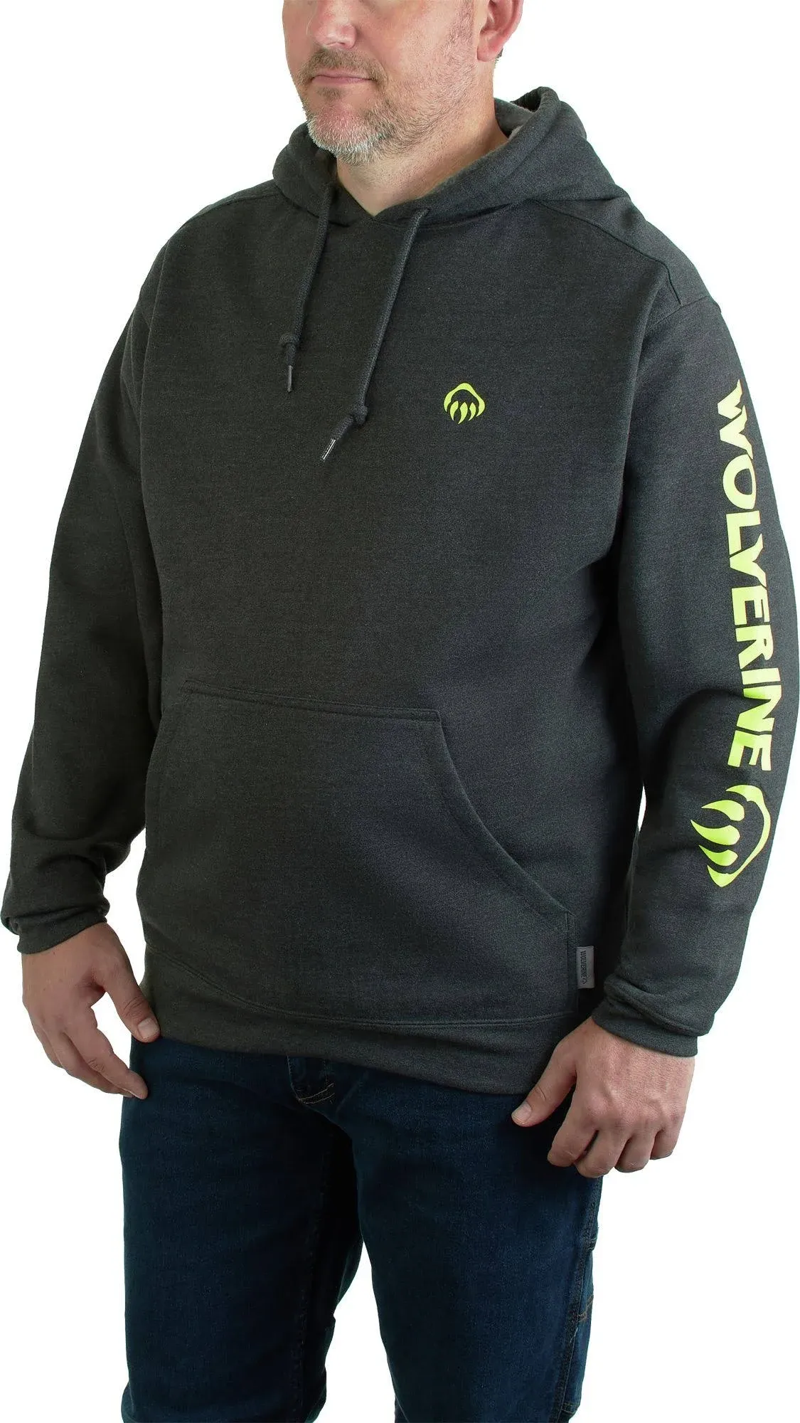 "Wolverine Men's Graphic Sleeve Logo Work Hoodie - Onyx - M"