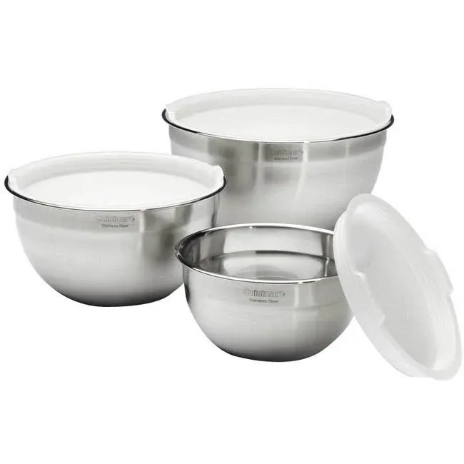 Cuisinart Stainless Steel Mixing Bowls with Lids (Set of 3)