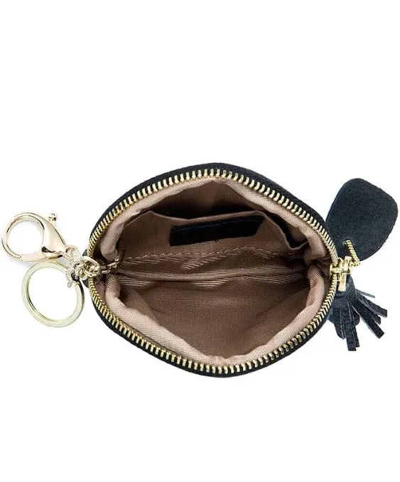 Women Genuine Leather Zipper Mini Coin Purse with Key Ring Card Holder Wallet US  | eBay