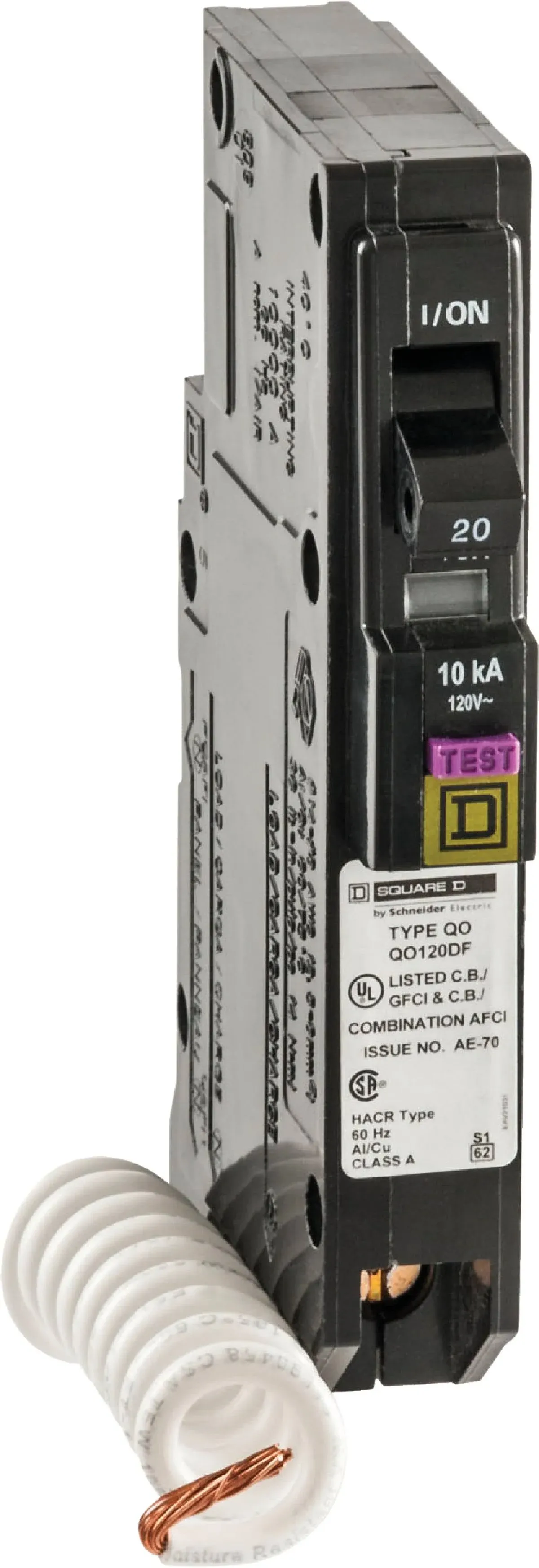 Square D - QO120DFC - QO 20A Single-Pole CAFCI Dual Function Circuit Breaker