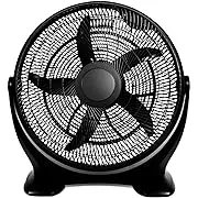 Simple Deluxe 20 inch 3-Speed Plastic Floor Fans Quiet for Home Commercial, Residential, and Greenhouse Use, Outdoor/Indoor, Black