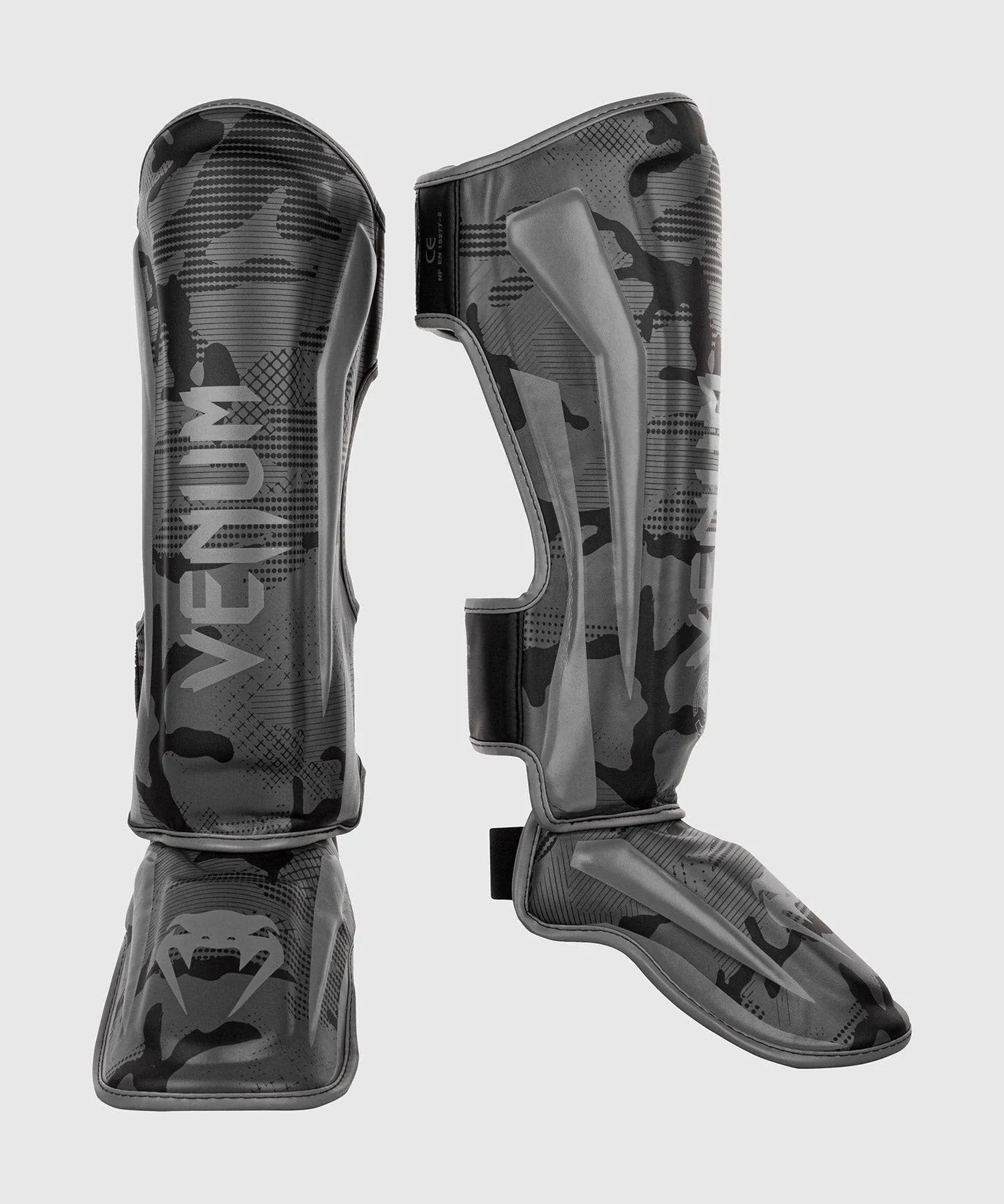 Venum Elite Shin Guards - Black/Dark Camo - L