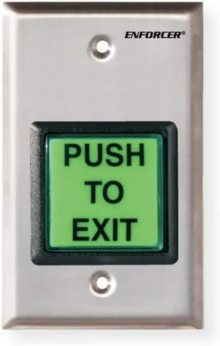 SD-7202GC-PTQ Seco-Larm Stainless-Steel Illuminated Request-to-Exit Plate w/Timer