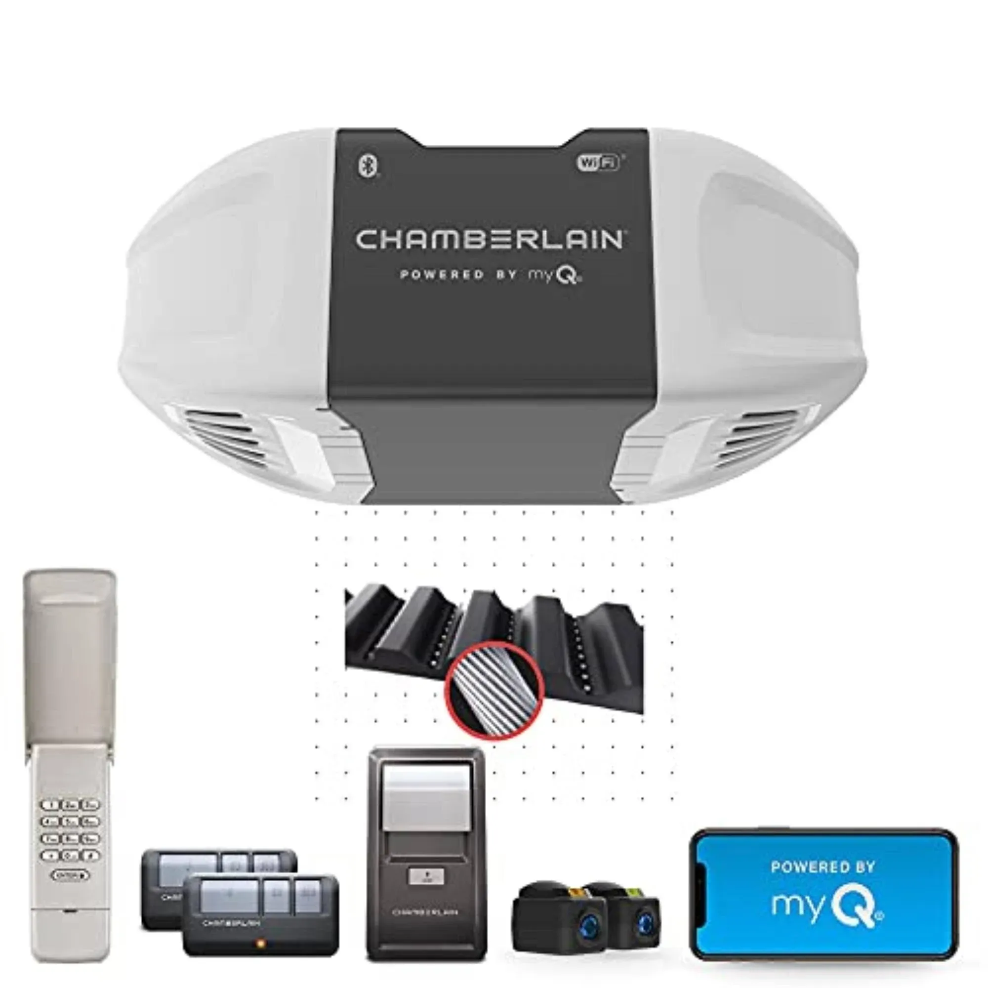 Chamberlain B2405 Quiet Wi-Fi Garage Door Opener, Wireless Keypad - Quantity 1