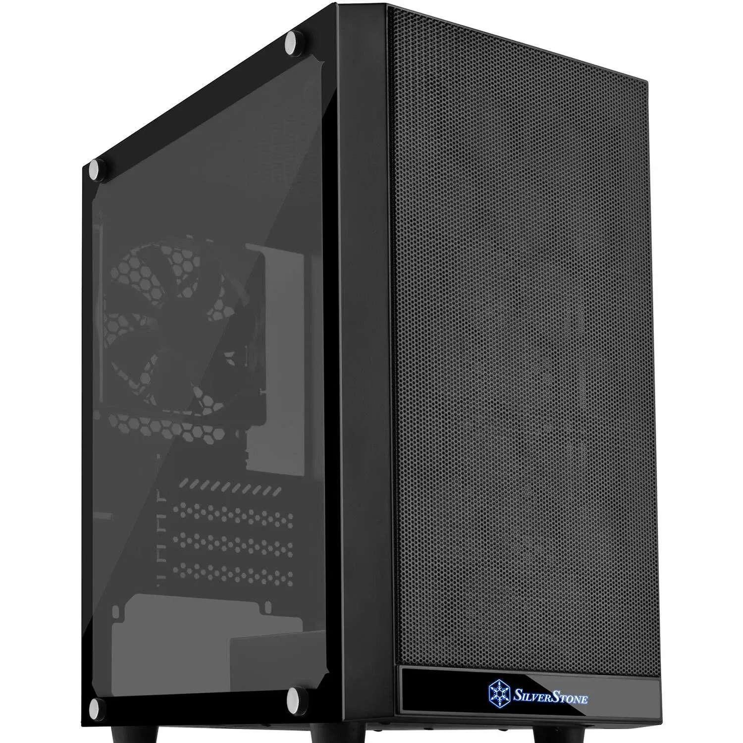 Silverstone PS15B-G (Tempered Glass Window) Mesh Front All Black MATX Case