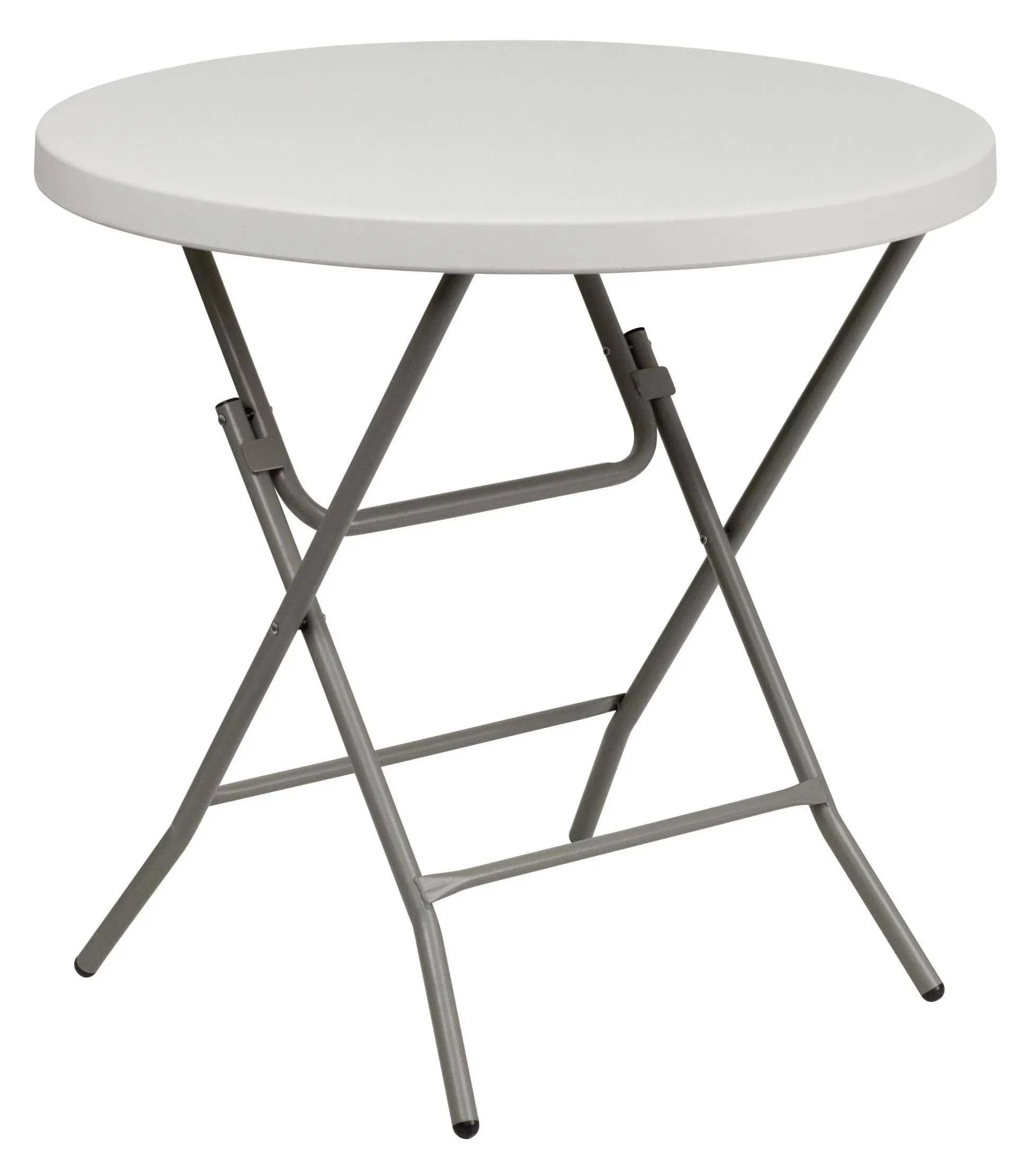 Flash Furniture Round Granite Plastic Folding Table White