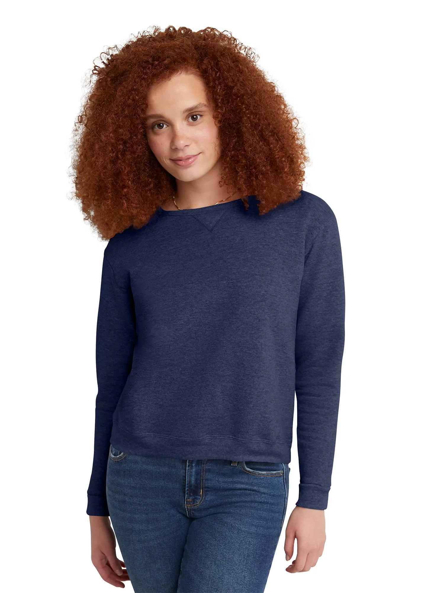 Hanes Women's Fleece Crew Neck Pullover Sweatshirt, Sizes S-XXL