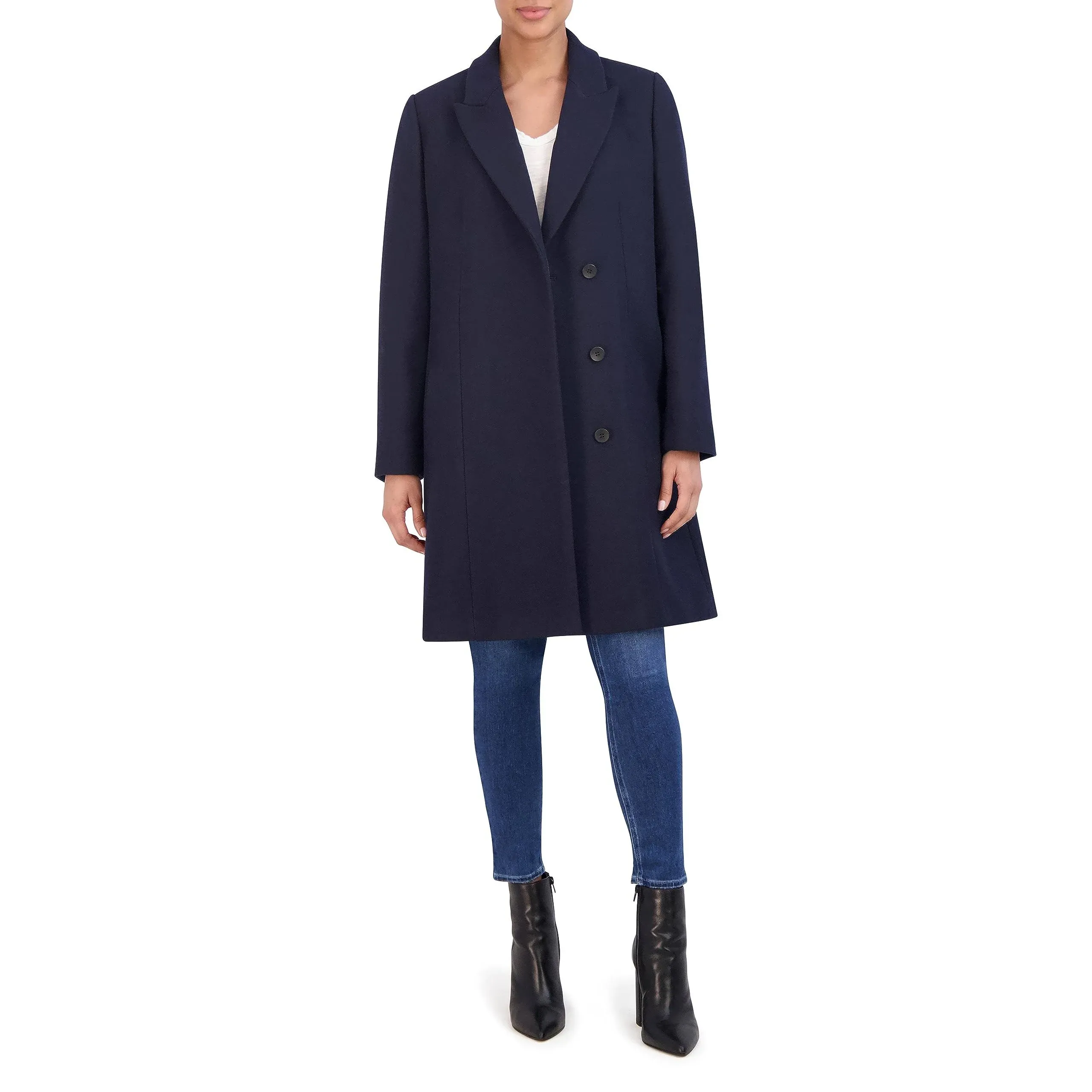 Cole Haan Women's Asymmetrical Peak Lapel Coat Coat