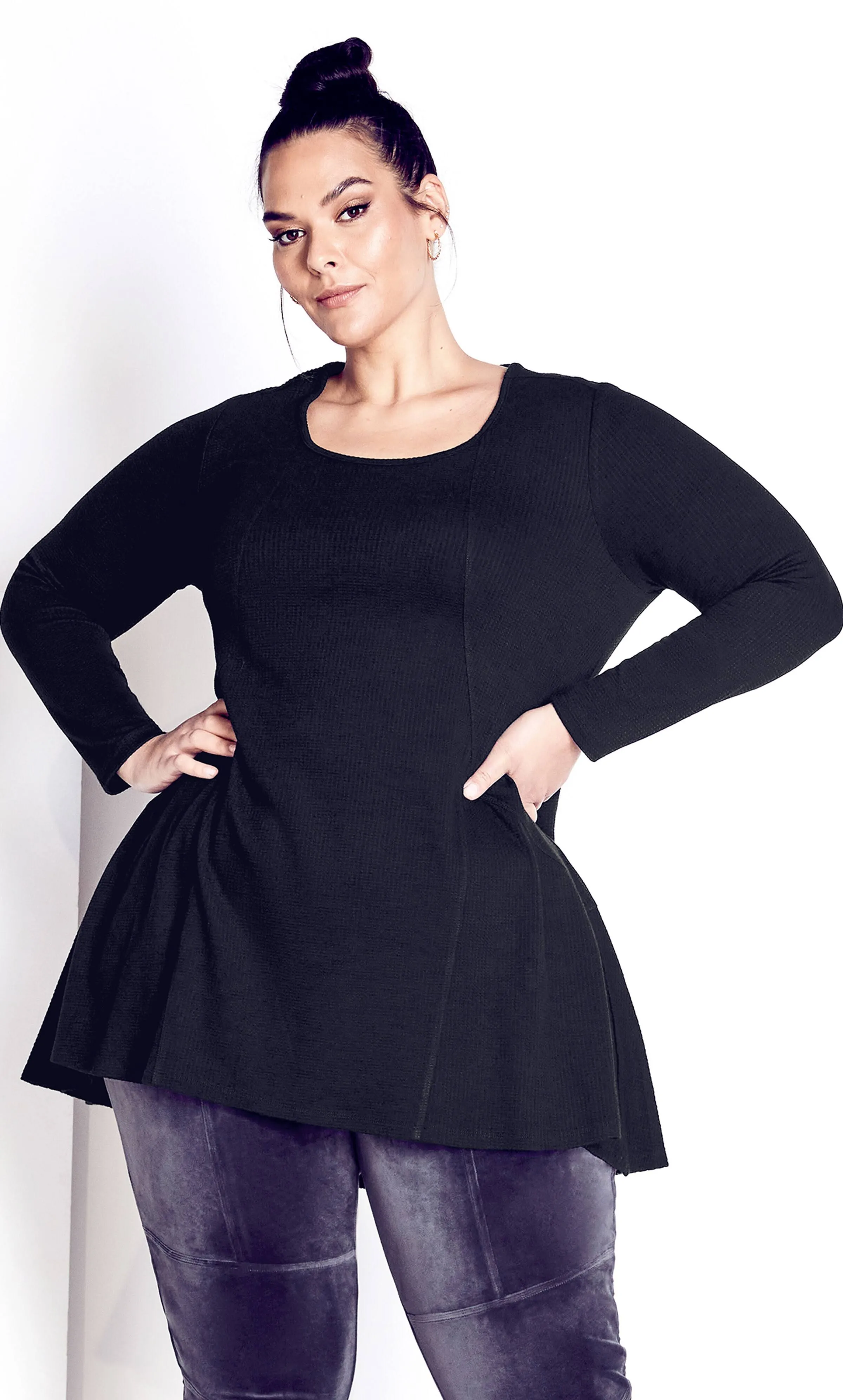 Avenue | Women's Plus Size Zee Tunic - Black - 14W