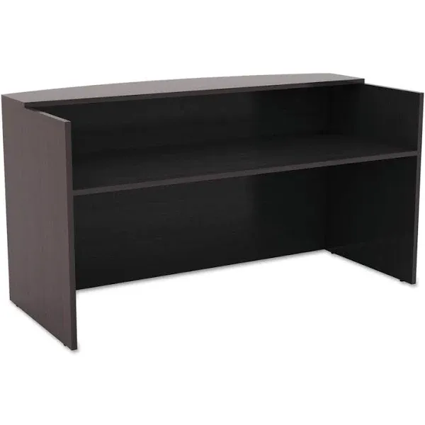 Alera Valencia Series Reception Desk with Counter, Espresso