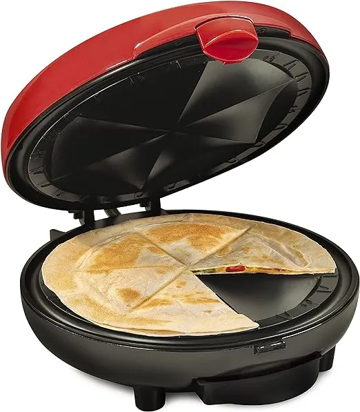 Taco Tuesday 6-Wedge Electric Quesadilla Maker w/ Extra Stuffing Latch