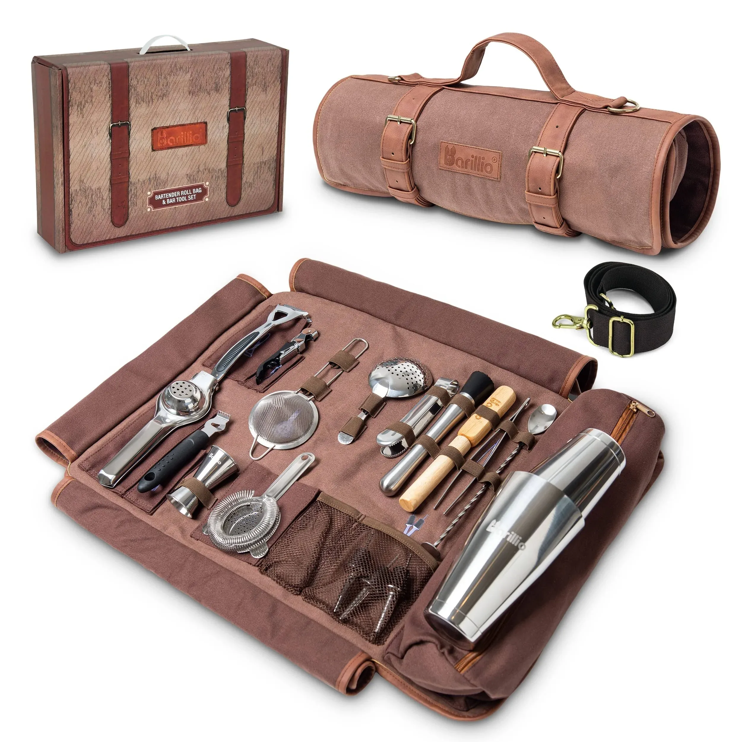 Travel Bartender Kit With Canvas Bag