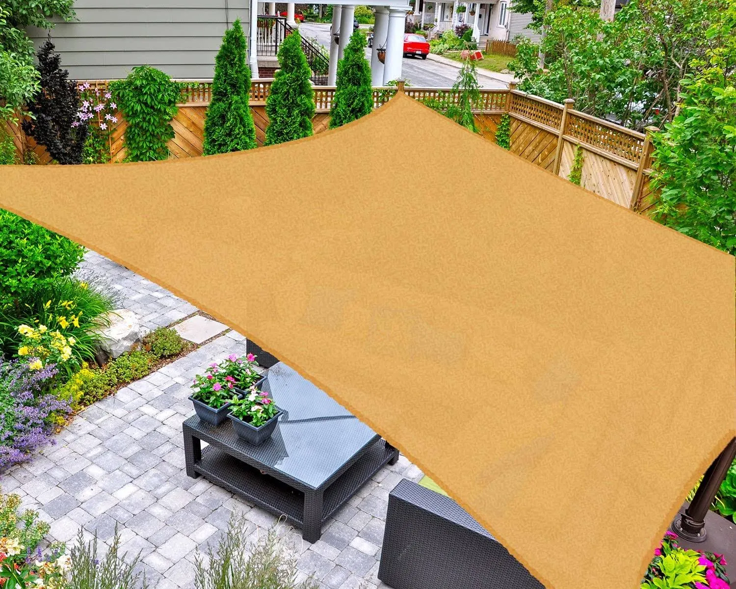 Sun Shade Sail Rectangle 8&#039; X 12&#039; Uv Block Canopy For Patio Backyard Lawn Garden