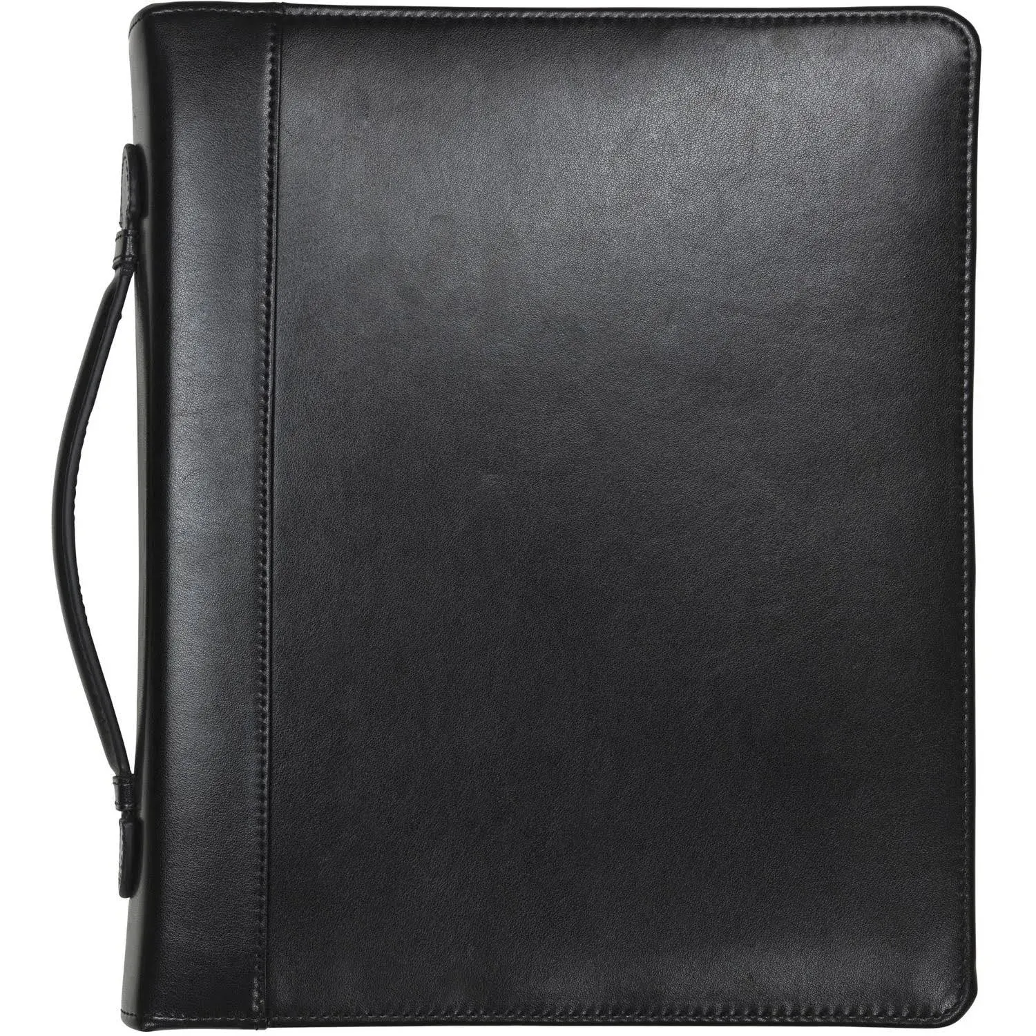 Samsill Leather Multi-Ring Zippered Portfolio Two-Part 1" Cap 11 x 13-1/2 Black