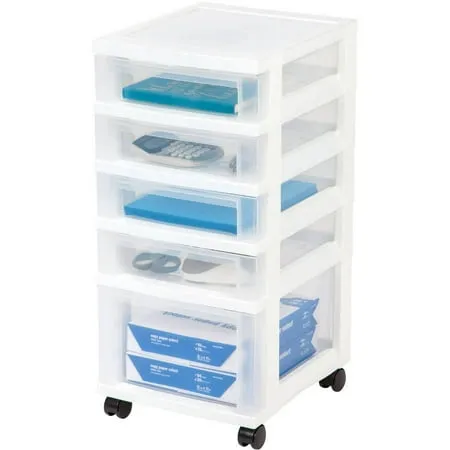 12.05 in. x 26.315 in. White Drawer Storage Cart