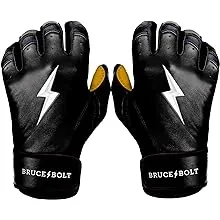 Bruce Bolt Premium Pro Short Cuff Batting Gloves | White