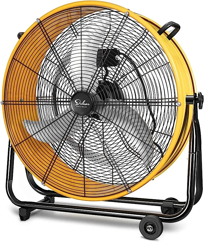 Simple Deluxe 24 Inch Heavy Duty Metal Industrial Drum Fan, 3 Speed Floor Fan for Warehouse, Workshop, Factory and BasementSimple Deluxe 24 Inch Heavy Duty Metal Industrial Drum Fan, 3 Speed Floor Fan for Warehouse, Workshop, Factory and Basement