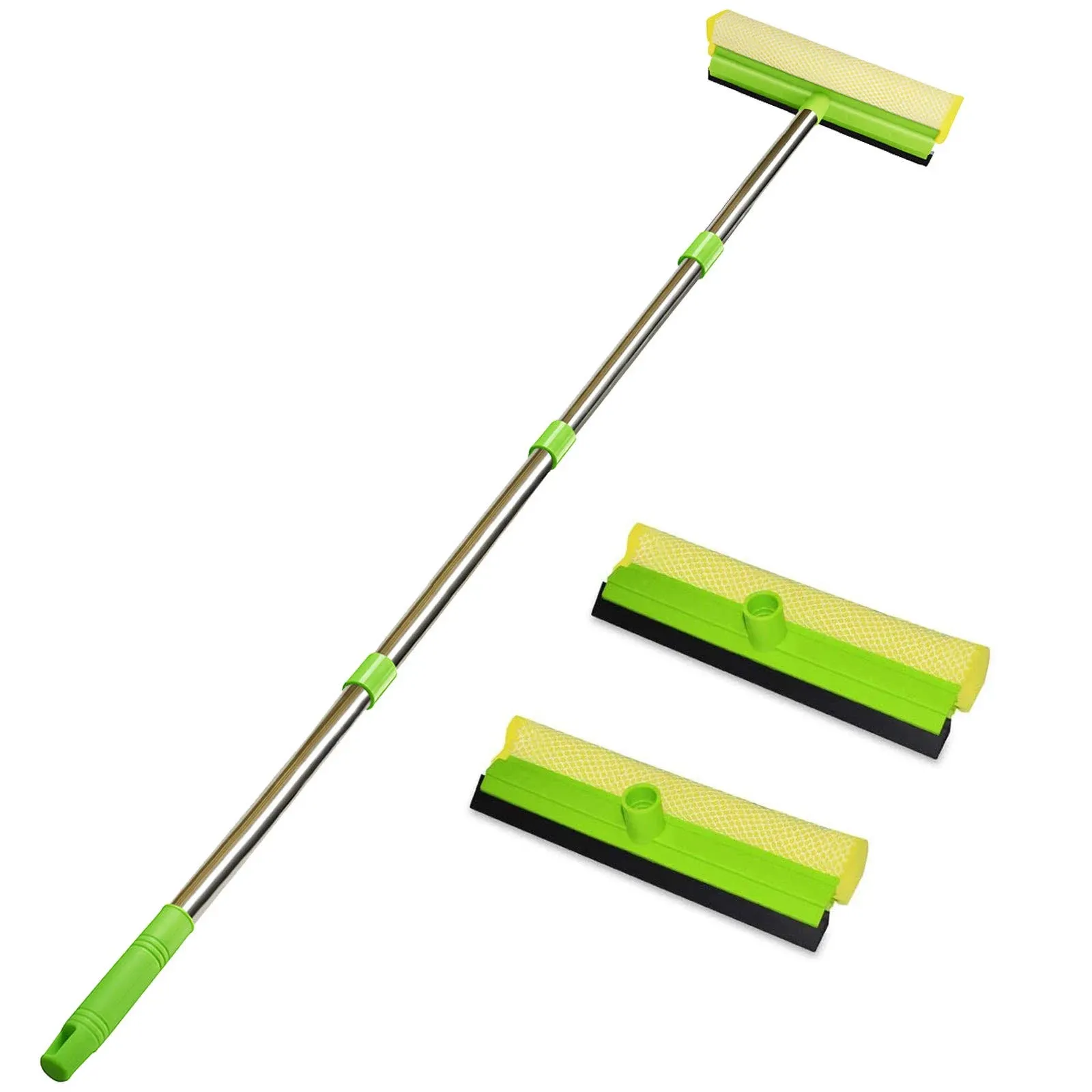 ITTAHO Window Squeegee 2 in 1 Window Cleaner with Long Extension Pole