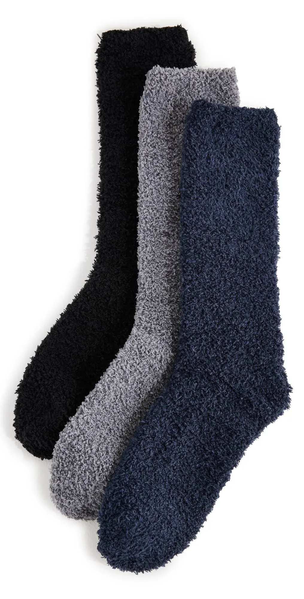 Barefoot Dreams CozyChic 3 Pair Sock Set Black Multi