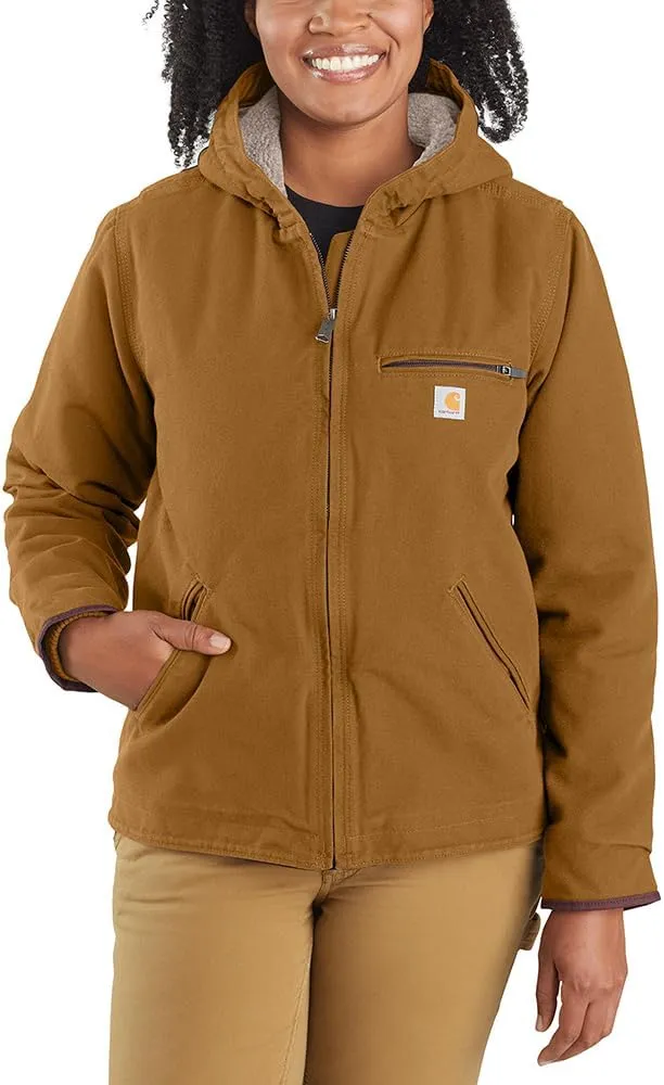 Carhartt Women's Loose Fit Washed Duck Sherpa Lined Jacket