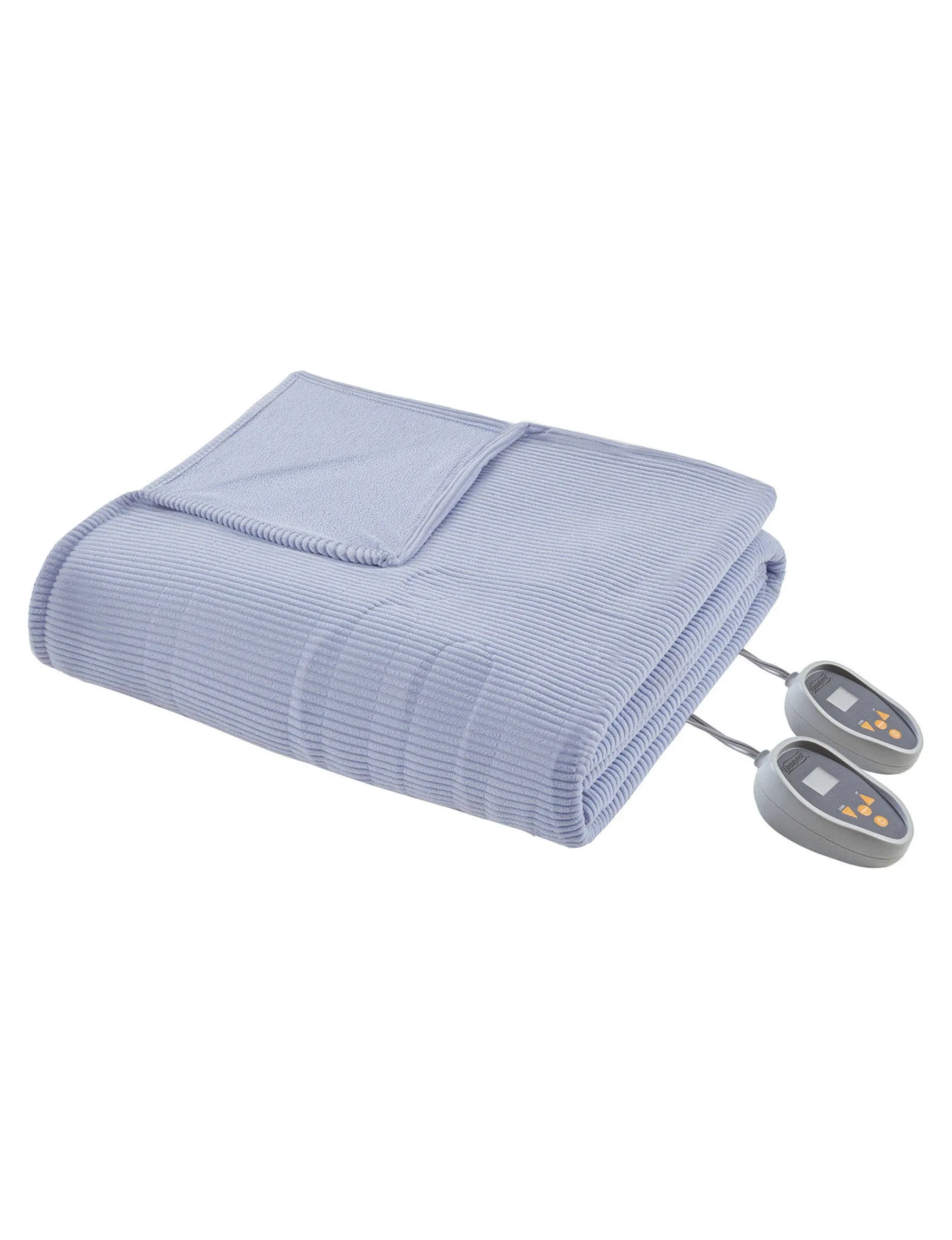 Beautyrest Electric Micro Fleece Heated Blanket, Blue, Twin