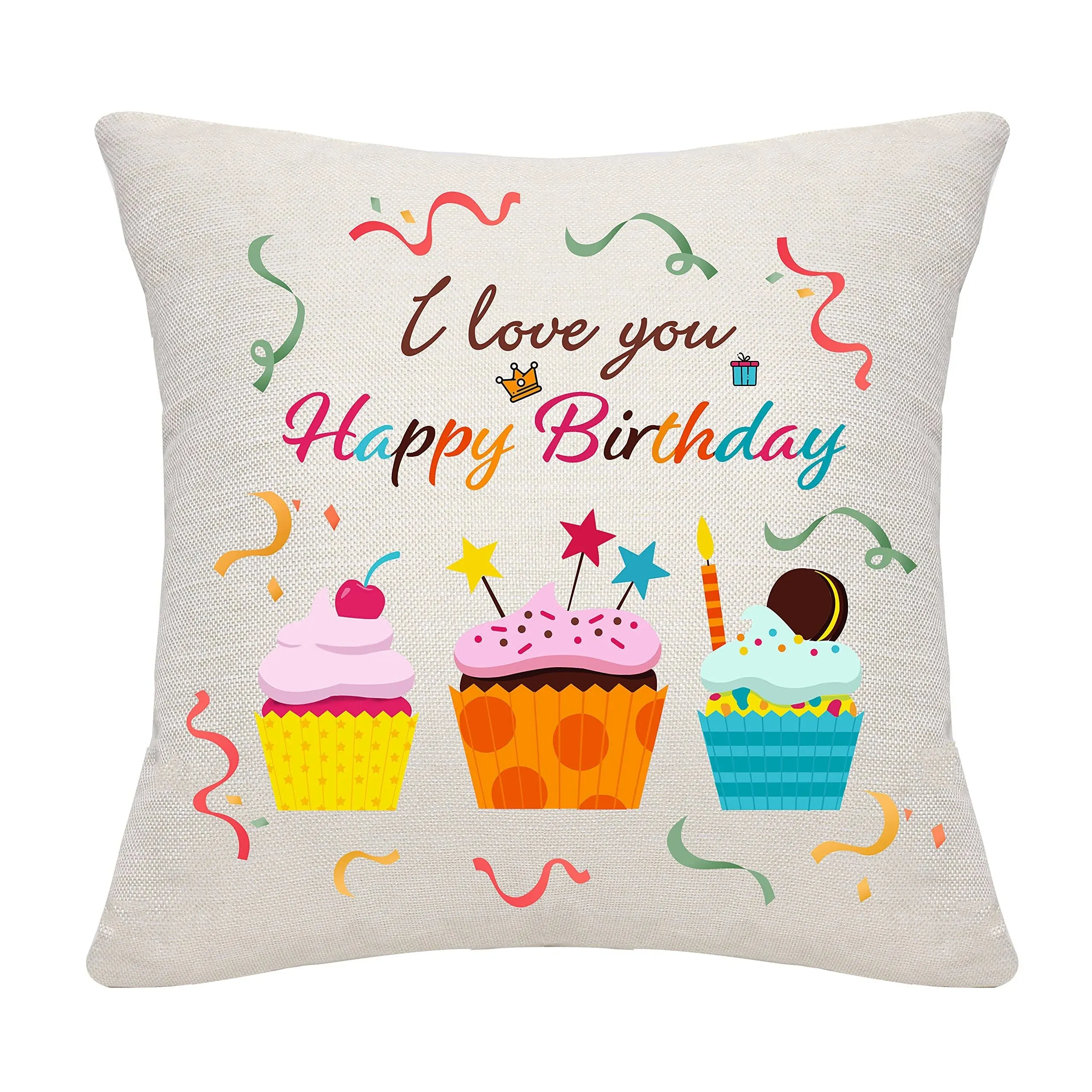 Birthday Gifts for Women Men Kids Birthday Throw Pillow Cover Pillowcase Cushion Cover Cushion Case Birthday Presents for Family Friends Girlfriend Daughter Sister Wife Mom Birthday Gifts