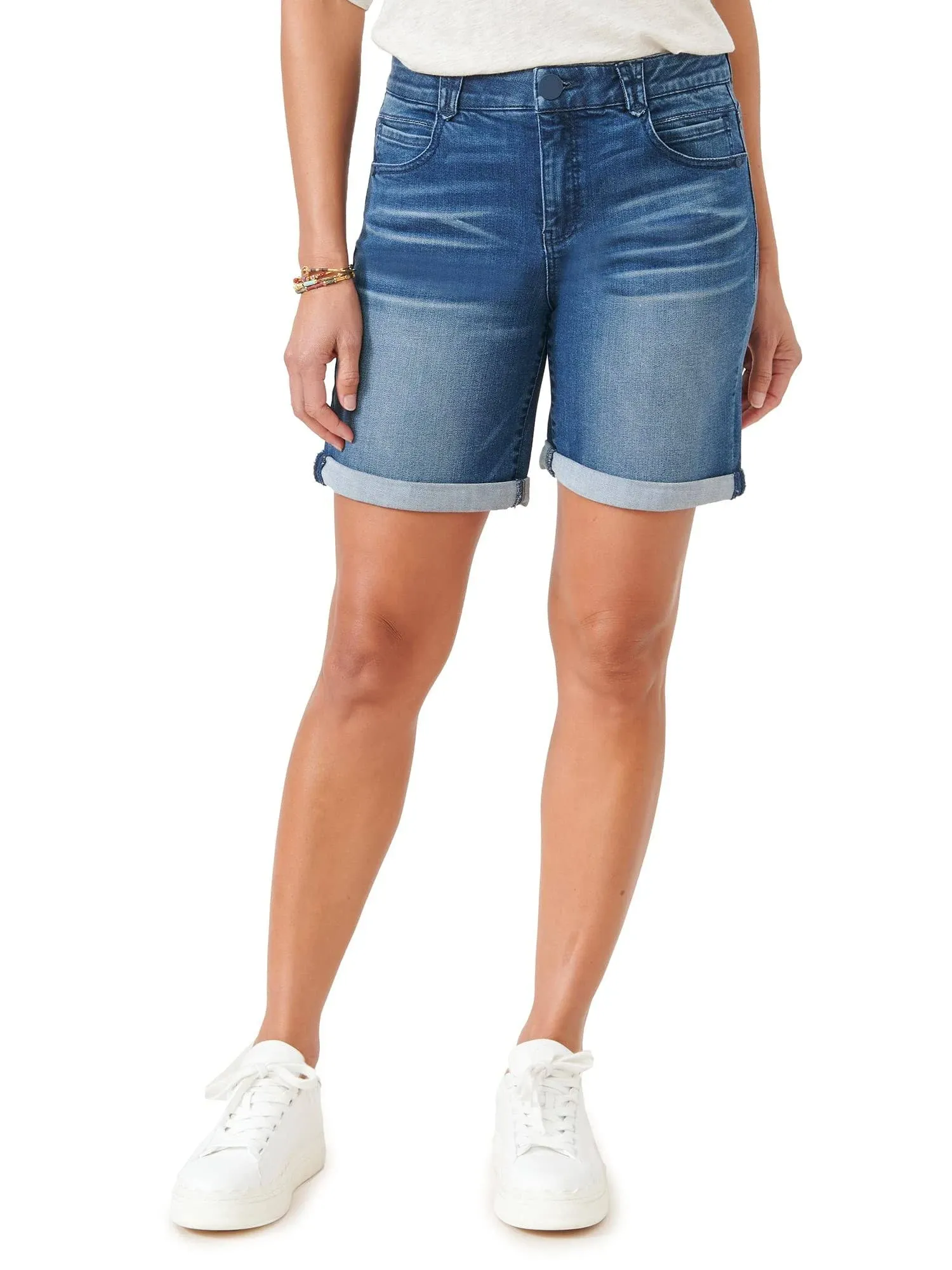 Democracy Women's "Ab"solution High Rise Booty Lift 7" Inseam Denim Shorts