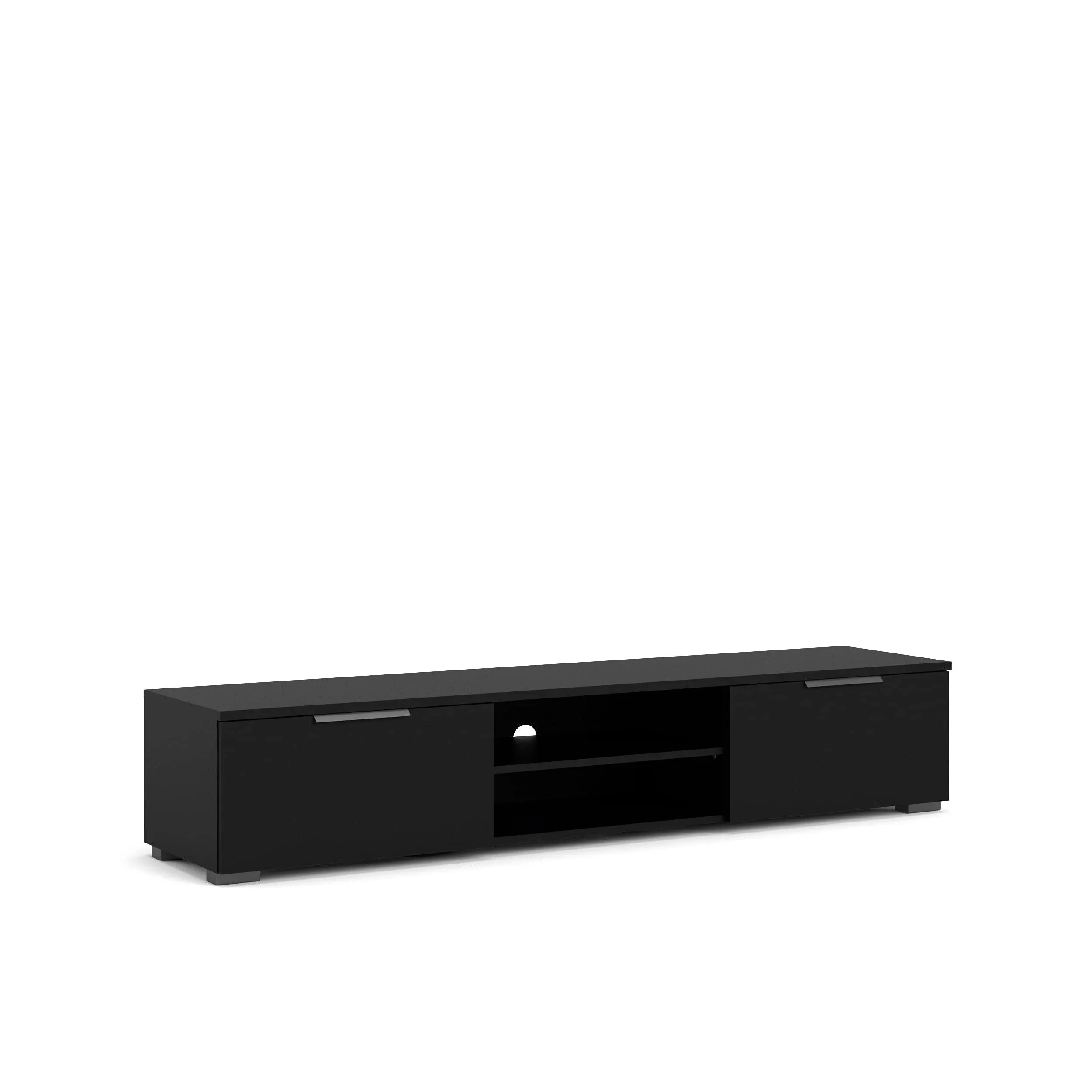 Match 2 Drawer 2 Shelf TV Stand, Black Matte