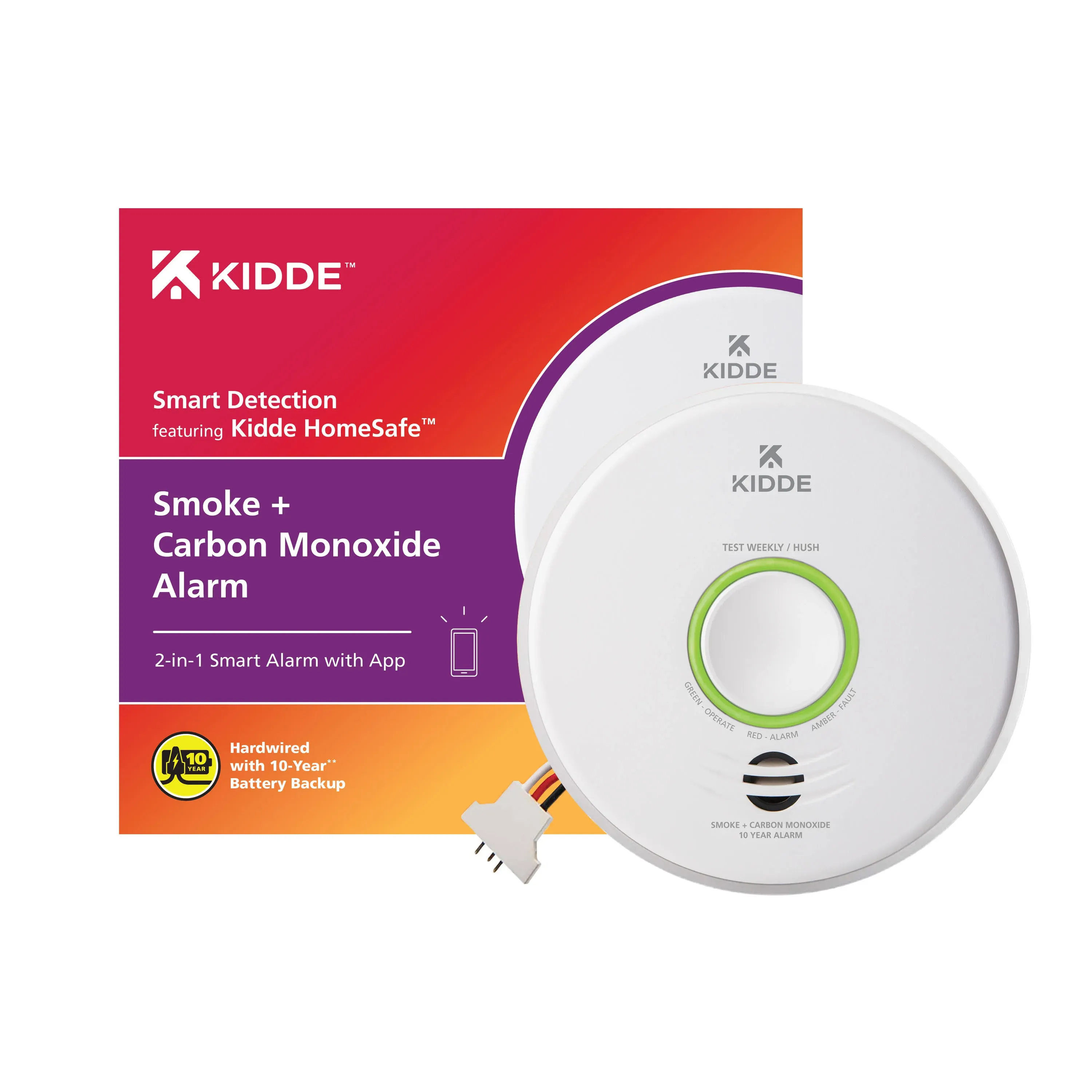 Smart Smoke and Carbon Monoxide Detector, Hardwired with Voice Alert