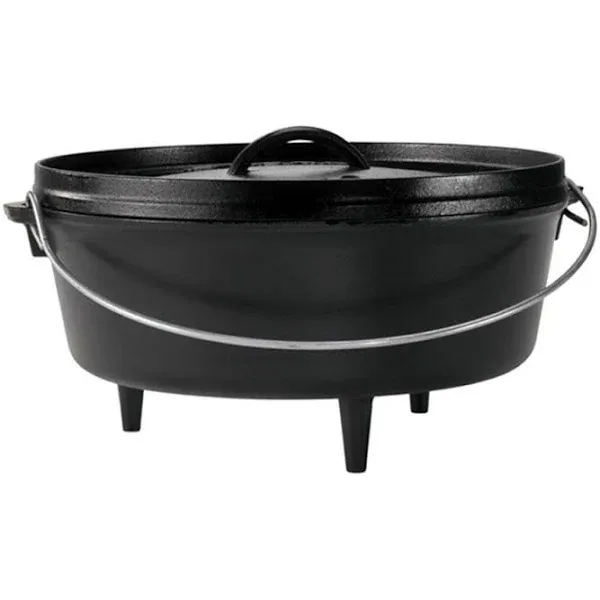 Lodge 6-Quart Cast Iron Camp Dutch Oven, Black