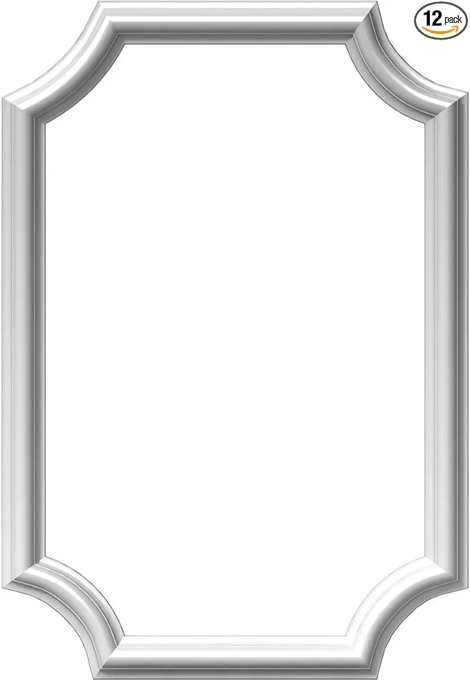 Ekena Millwork PNL16X24AS-02-CASE-12 Ashford Molded Scalloped Wainscot Wall Panel, 16"W x 24"H x 1/2"P, Factory Primed White, 4 Count