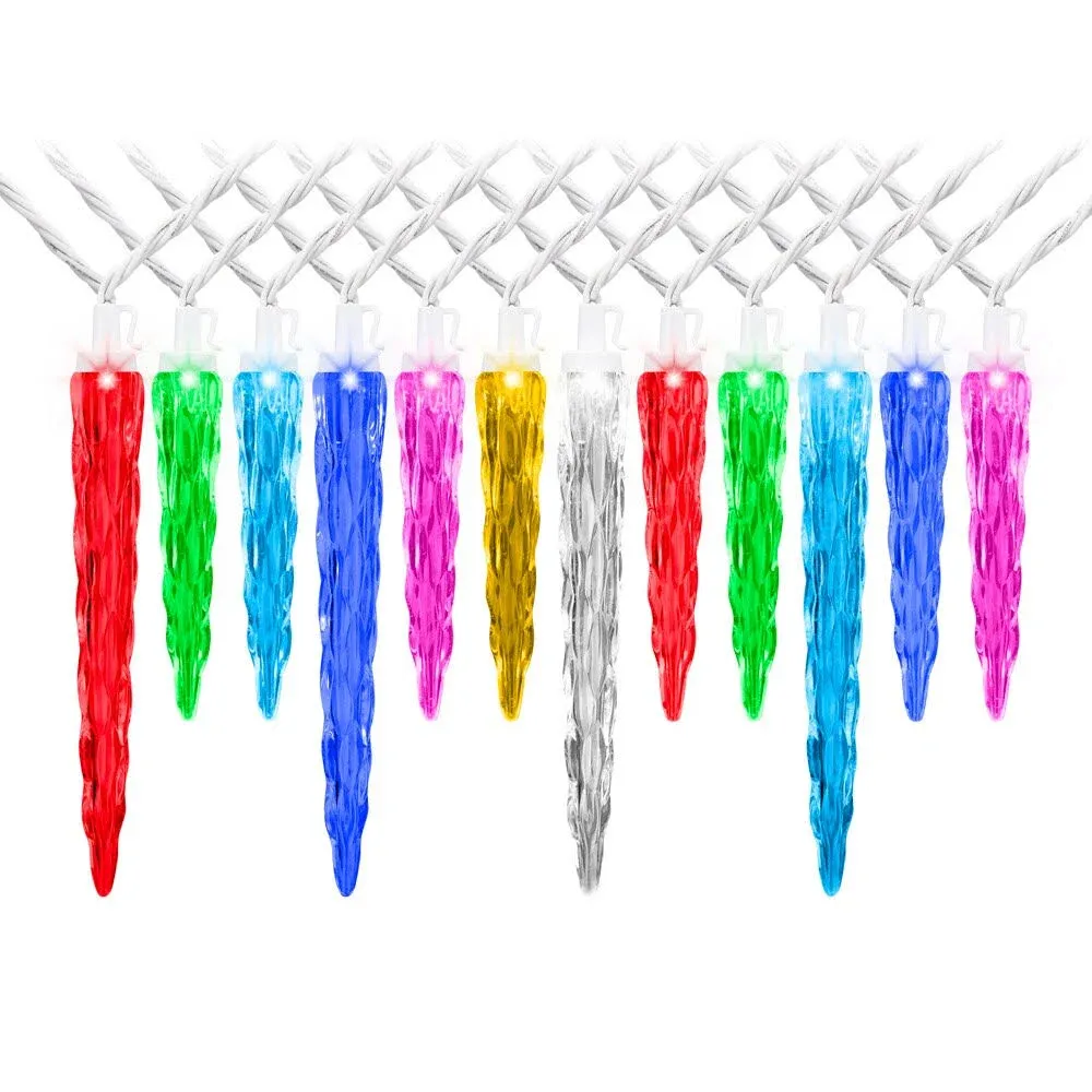 Gemmy Lightshow 24-Count Multi-function Icicle LED Plug-In Christmas Icicle Lights