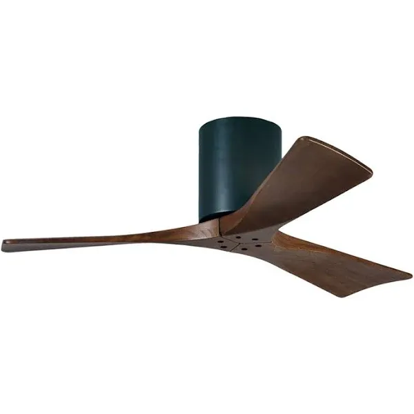 Matthews Fan Company IR3H-BK-42 Irene 42 Inch 3 Bladed Paddle Fan In Matte Black And Walnut Tone Blade