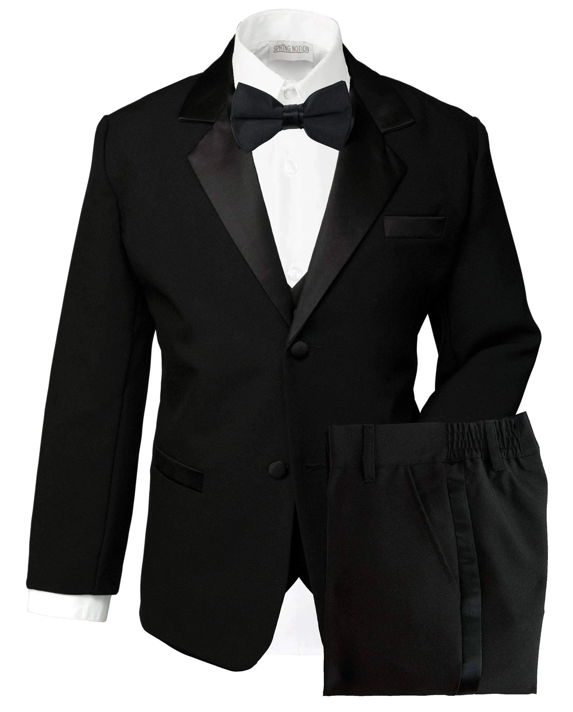 Spring Notion Boys' Classic Fit Tuxedo Set Black, Size: 10