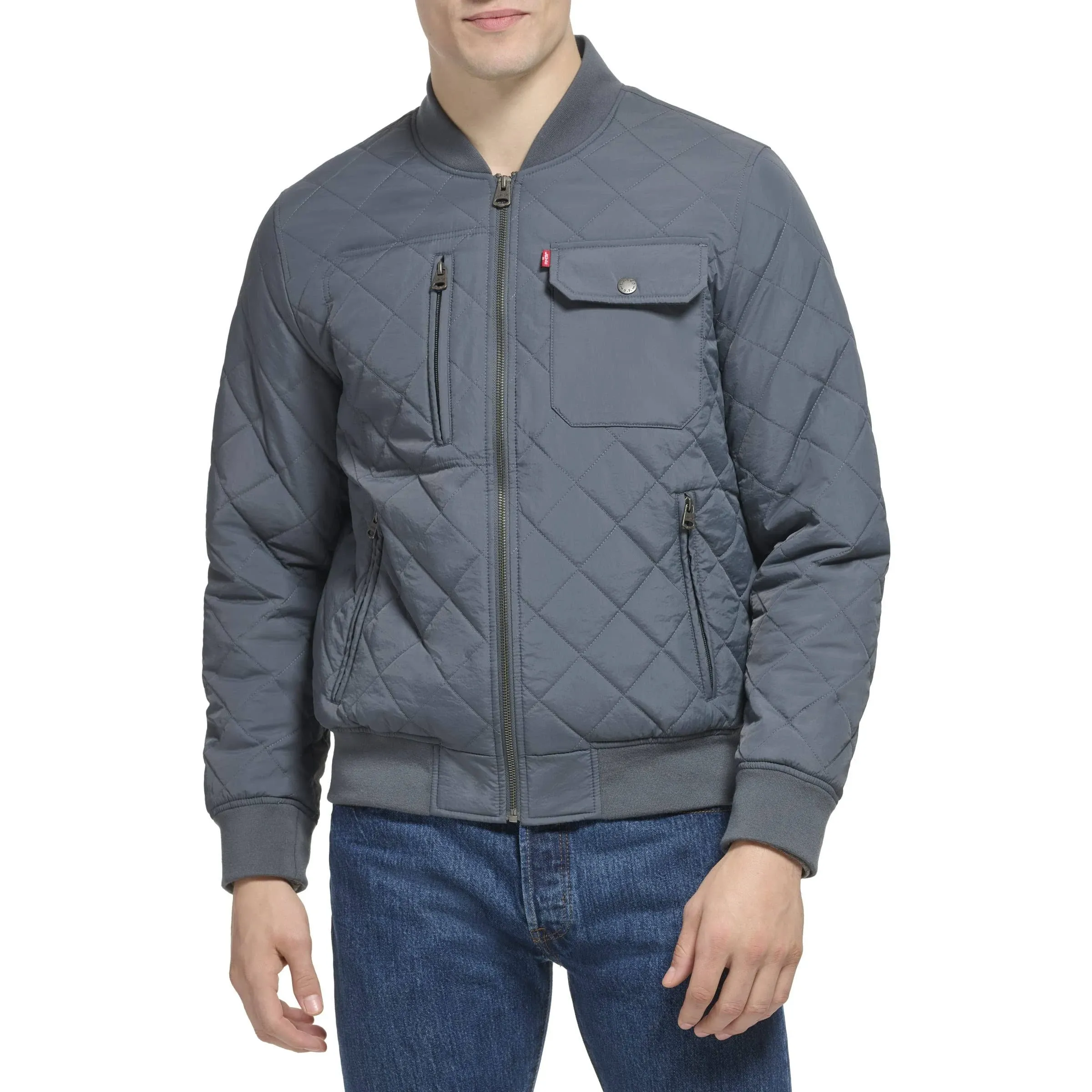 Levi's Diamond Quilted Bomber Men's Clothing Indigo : SM