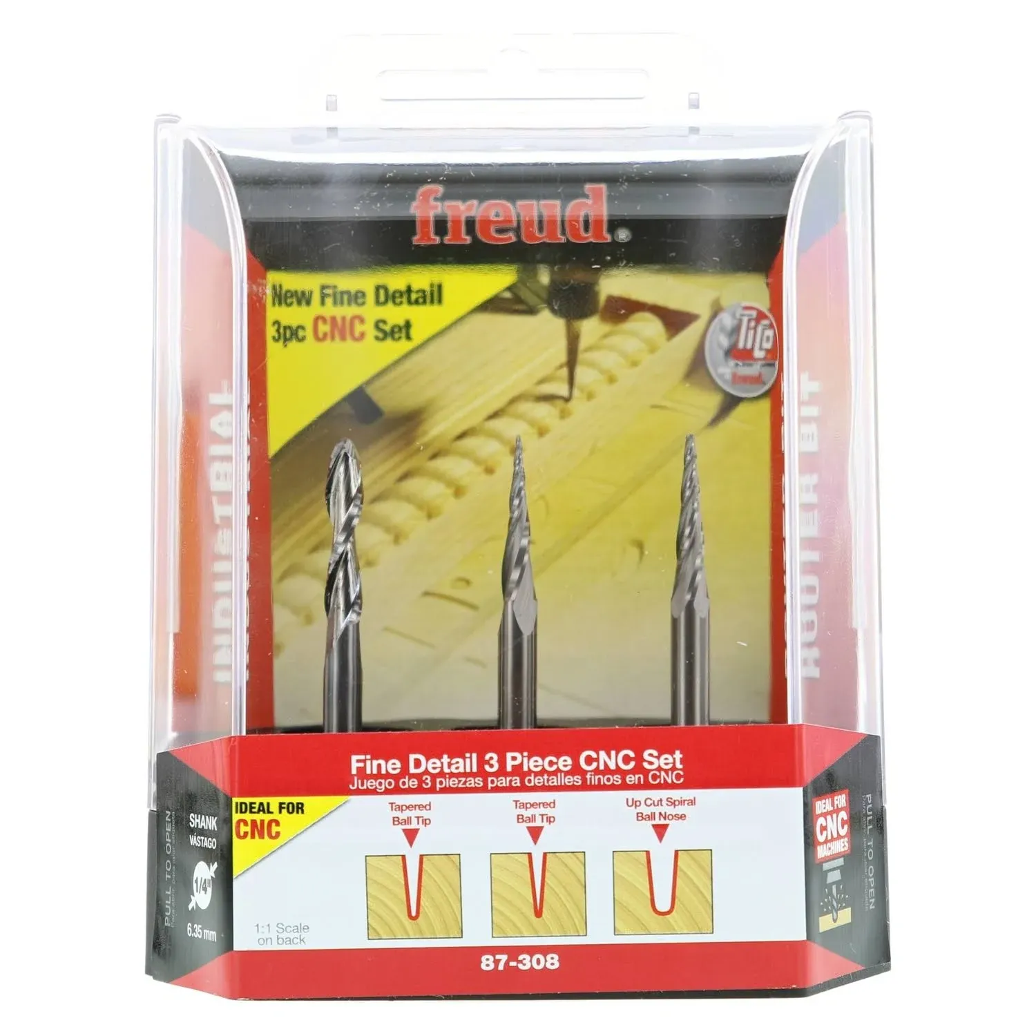 Freud 87-308: 3-Piece CNC Fine Detail Router Bit Set