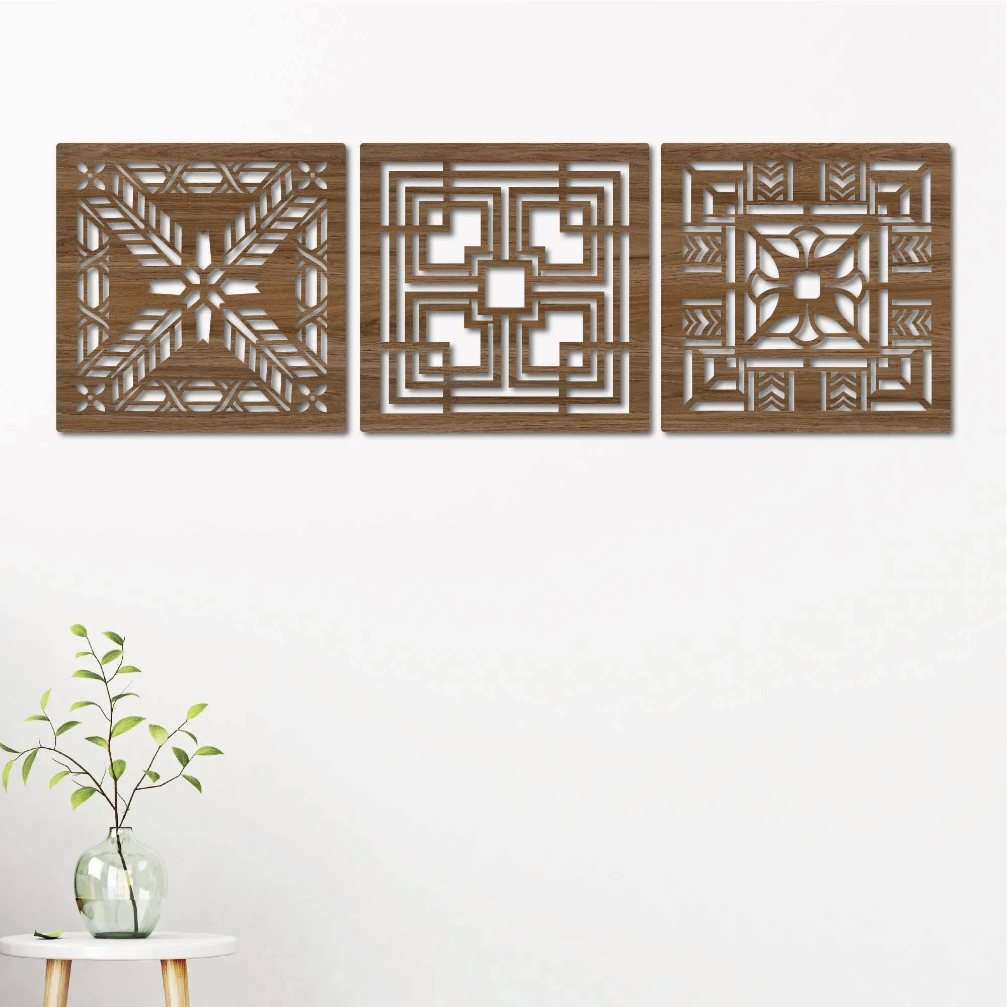 Geometric Wooden Wall Art - Modern Wooden Wall Art - Abstract Wood Wall Art -...