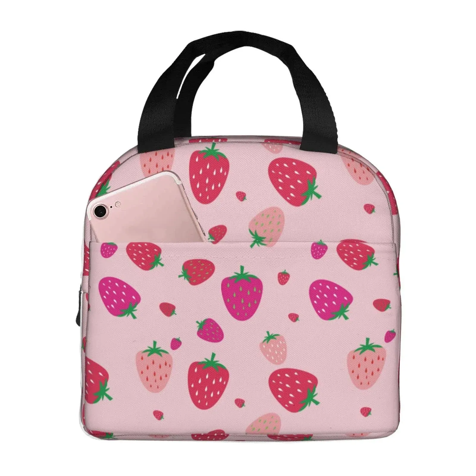 Cute Strawberry Lunch Bag Lunch Box for Women Men Large Capacity Reusable Ins...