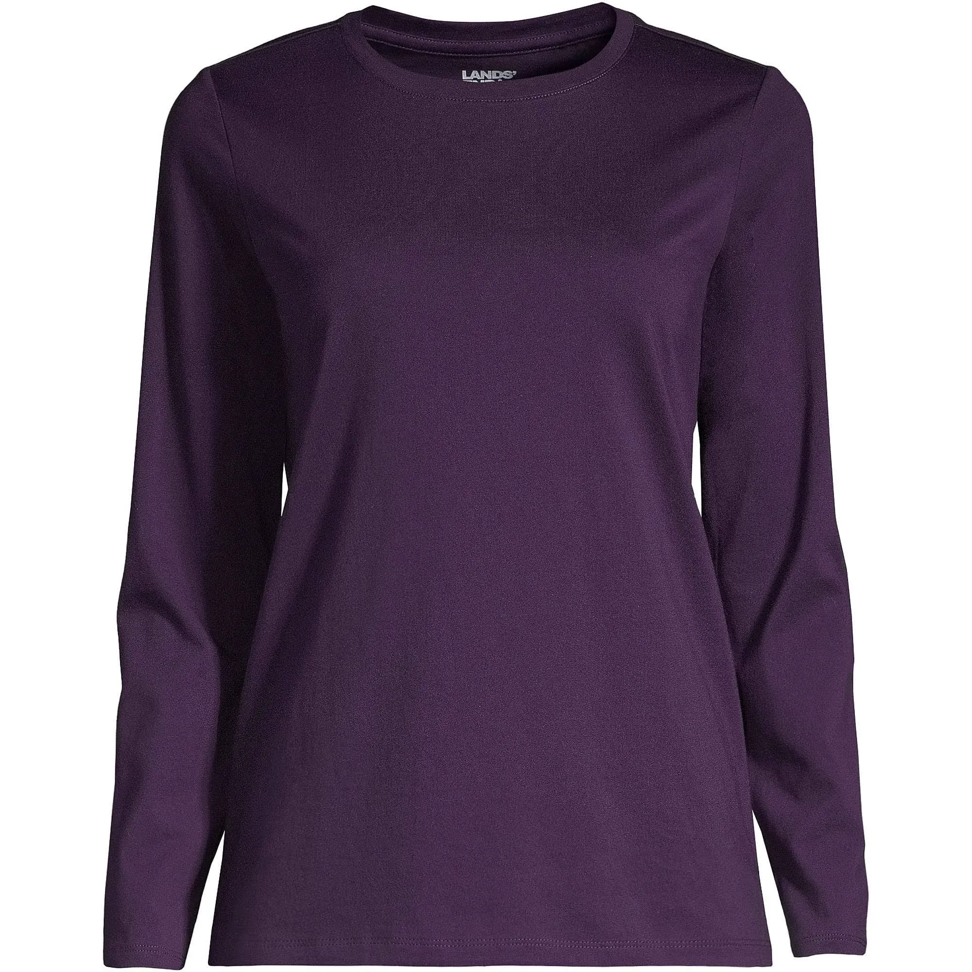 Lands' End Women's Petite Relaxed Supima Cotton Long Sleeve Crew Neck T-Shirt