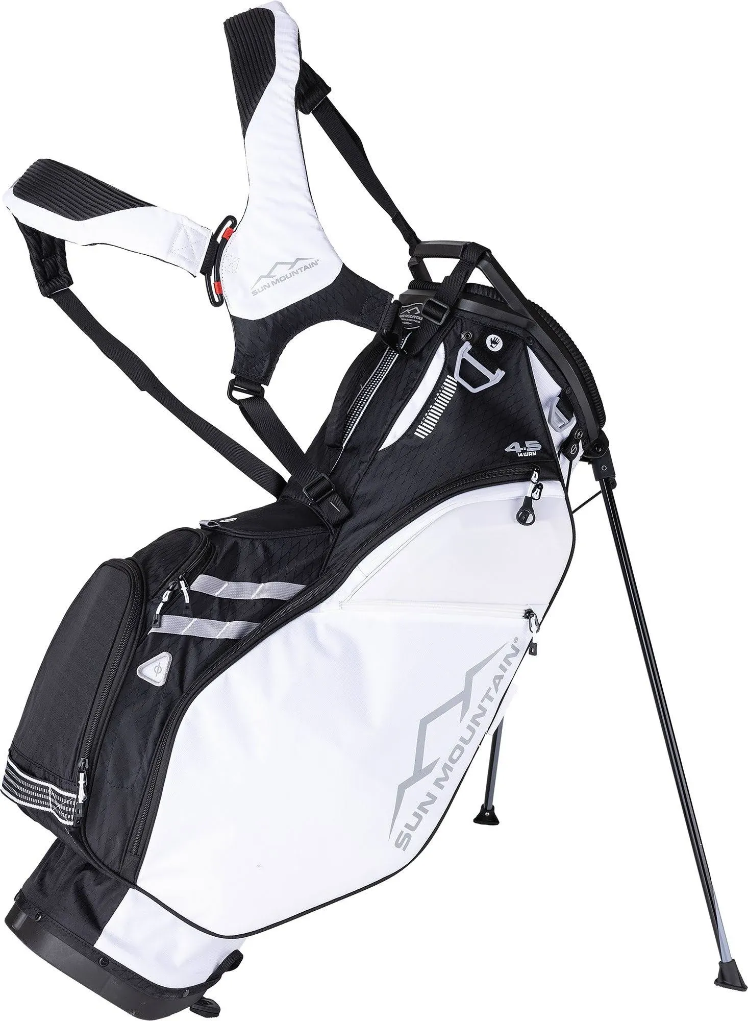 Sun Mountain 2024 4.5 LS 14-Way Stand Bag White-Black