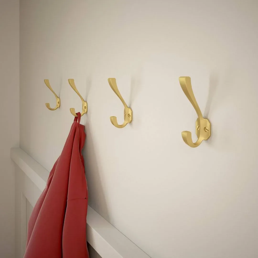 Franklin Brass B47254K-FB-C Napier 4-6/8 in. Coat and Hat Wall Hooks in Matte Black (4-Pack)