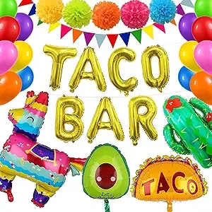 Happy Birthday Banner Mexican Fiesta Cactus Garland Banner for Cinco de Mayo Taco Party Decorations Supplies